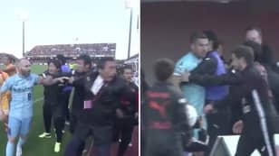 Podolski And Iniesta End Up Getting In A Massive Brawl After Late Equaliser