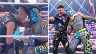 Rey Mysterio Wins The WWE SmackDown Tag Team Championship With Son Dominick