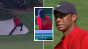 Tiger Woods Takes 10 Shots On The Par 3 12th At The Masters