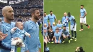 David Silva Carries His Healthy Baby Boy As Mascot For Huddersfield Game 