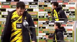 Mats Hummels Angrily Punches Interview Board On TV After Borussia Dortmund Defeat