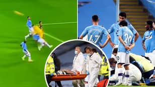 Manchester City's Eric Garcia Carried Off On Stretcher After Horror Collision With Ederson