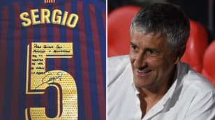 Sergio Busquets Shows Class By Gifting Shirt To Betis Manager Quique Setien