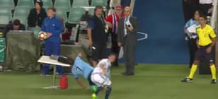 Sydney FC Player Faceplants Table In Melbourne Victory Clash