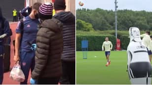 Arsenal Players And Coaches Hilariously Call Kieran Tierney "Tesco's" In Training 