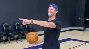 Daniel Ricciardo Nails Half-Court Shot At Phoenix Suns Training Facility