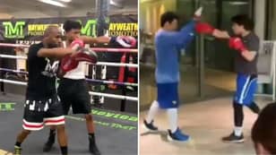 Floyd Mayweather And Manny Pacquiao Teach Their Sons How To Box