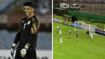 Luis Suarez Played As A Goalkeeper For Diego Forlan's Testimonial And He's Actually Quite Good 