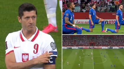 Robert Lewandowski Pointed To 'Respect' As England Players Were Booed Taking The Knee