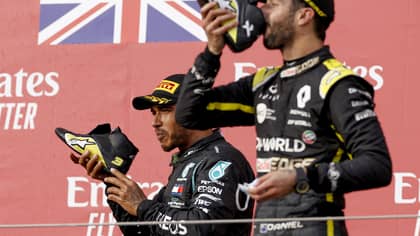 Lewis Hamilton Finally Did A 'Shoey' With Daniel Ricciardo
