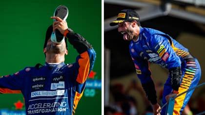 Daniel Ricciardo Celebrates With A Shoey After Winning Italian Grand Prix