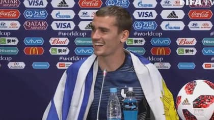 Why Antoine Griezmann Wore A Uruguay Flag During His Press Conference 