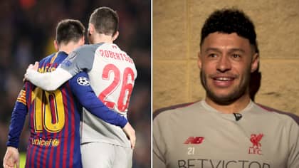 Alex Oxlade-Chamberlain Has A Framed Shirt Of Andy Robertson And Lionel Messi At Home