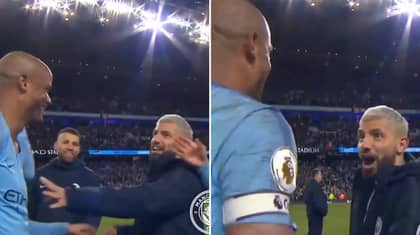 Sergio Aguero Tells Vincent Kompany In English He Didn’t Want Him To Shoot