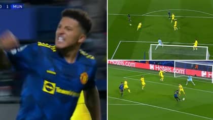 Jadon Sancho Scores His First Goal For Man United And It's A Beauty 