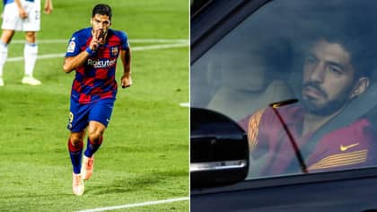 Luis Suarez In Tears After Leaving Barcelona's Training Ground For The Last Time