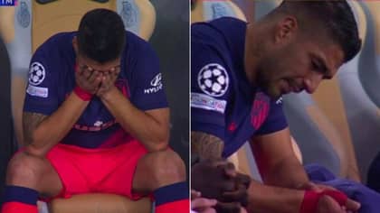 Luis Suarez Bursts Into Tears On The Bench After Substitution In The 13th Minute, It's Sad To See
