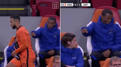 Gini Wijnaldum's Priceless Reaction To Being Blanked By Netherlands Teammate Memphis Depay