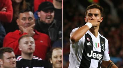 Paulo Dybala Does Trademark Celebration In Front Of United Fans, One Weirdly Joins In