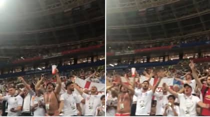 England Fans Stay Behind And Belt Out 'Don't Look Back In Anger' After World Cup Exit