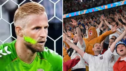England Given Punishment For Laser Pointer At Kasper Schmeichel During Harry Kane Penalty