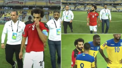 Mohamed Salah Mobbed By Gabon Players Asking For His Shirt