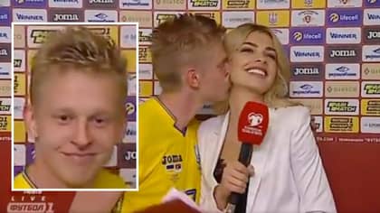 Beaming Manchester City Starlet Oleksandr Zinchenko Kisses Reporter After Ukraine's Win