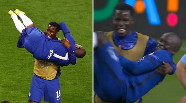 N'Golo Kante Carried Off The Pitch After Carrying Chelsea To Champions League Victory