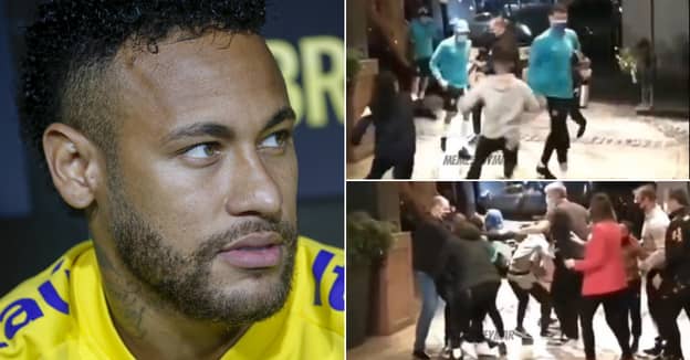 Neymar Left Limping Into Brazil Team Hotel After Fans Escape Security And Slide Tackle Him