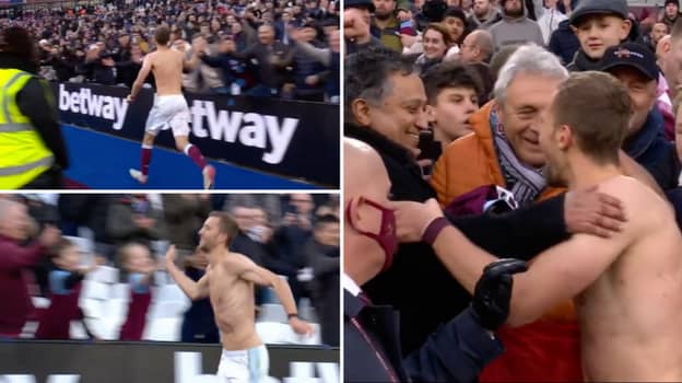 Tomas Soucek Runs Around The Stadium And Gives West Ham Fans High Fives, This Is What Football Is All About