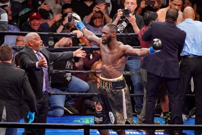 Wilder celebrates his first round stoppage of Dominic Breazeale. Image: PA Images
