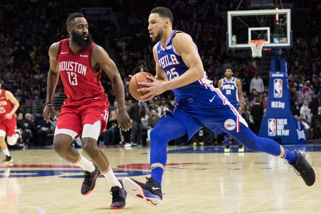 James Harden and Ben Simmons. Credit: PA