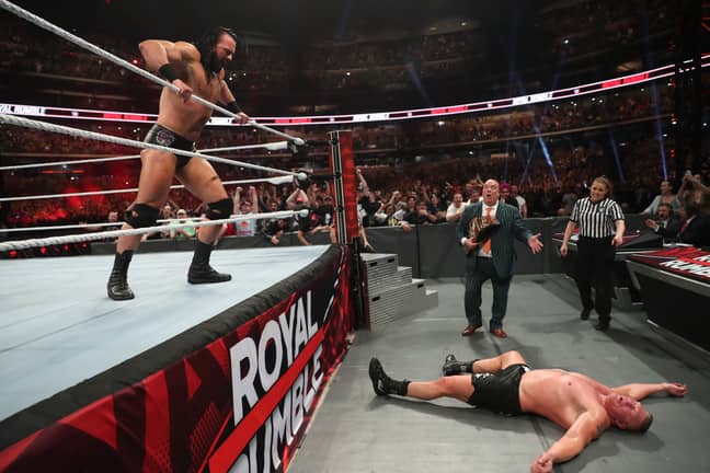 McIntyre eliminated Lesnar from this year's Royal Rumble match. (Image Credit: WWE)