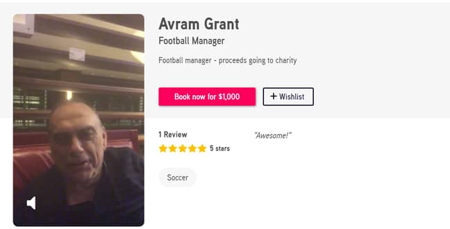 Avram Grant charges £1000 for personalised messages. Image: Cameo