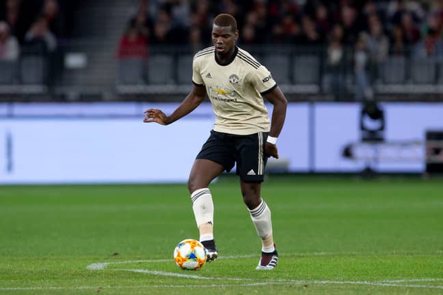 Pogba playing against Perth. Image: PA Images