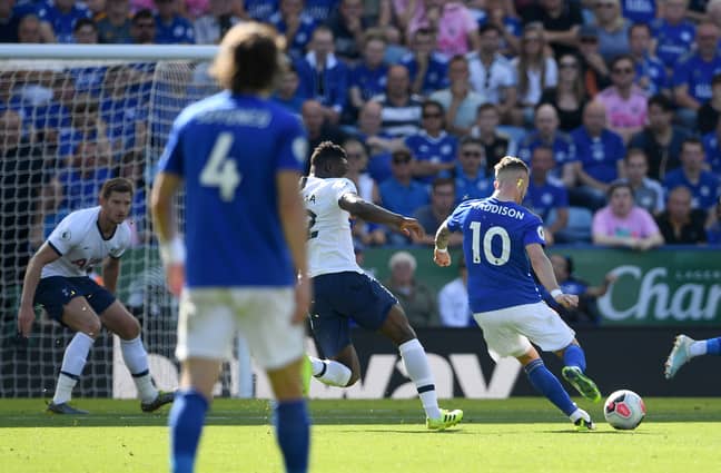 Maddison strikes against Spurs. Image: PA Images