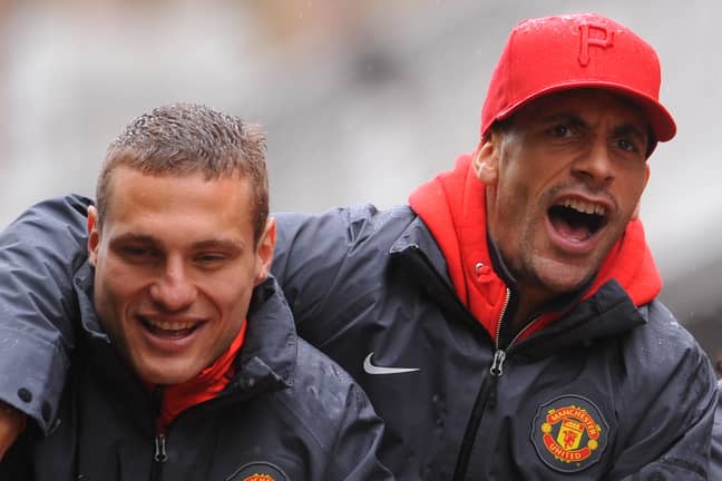 Vidic and Rio together. Image: PA Images