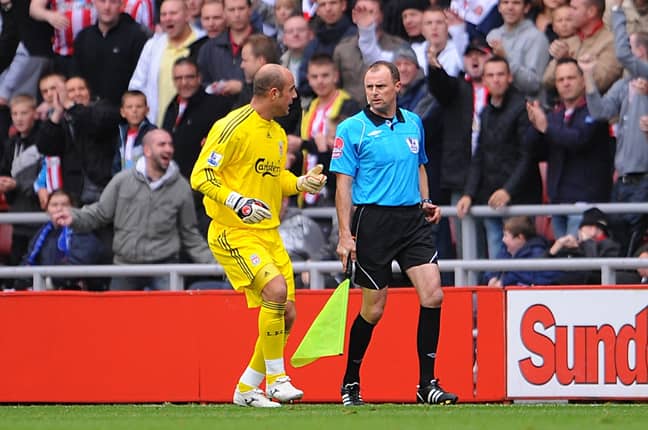 Pepe Reina protested to the officials about the goal, but his complaints fell on deaf ears