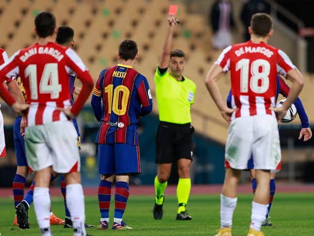 Many Red Cards Lionel Messi In His Career?