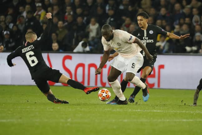 Lukaku played against PSG for Manchester United in the Champions League