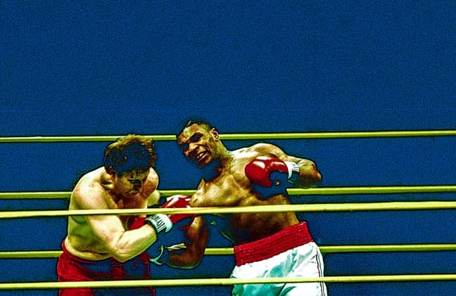 Mike Tyson vs Steve Zouski at Nassau Coliseum on March 10, 1986. Credit: Alamy