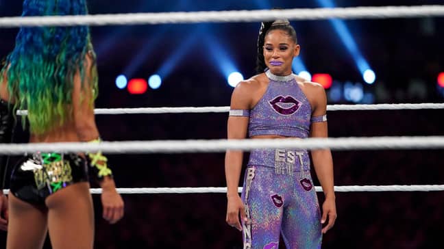 Belair and Banks had an emotional face-to-face before their match started. Image: WWE