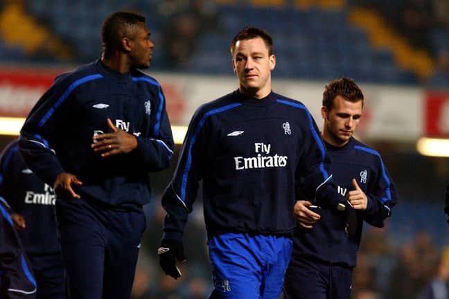Terry with former centre back partner Marcel Desailly. (Image Credit: PA)