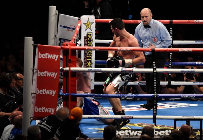 Froch puts Groves down. Image: PA