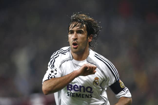 Raul celebrates scoring one of his many goals. Image: PA