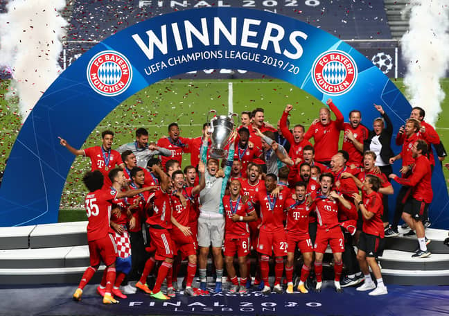 Bayern celebrate winning last season's trophy. Image: PA Images