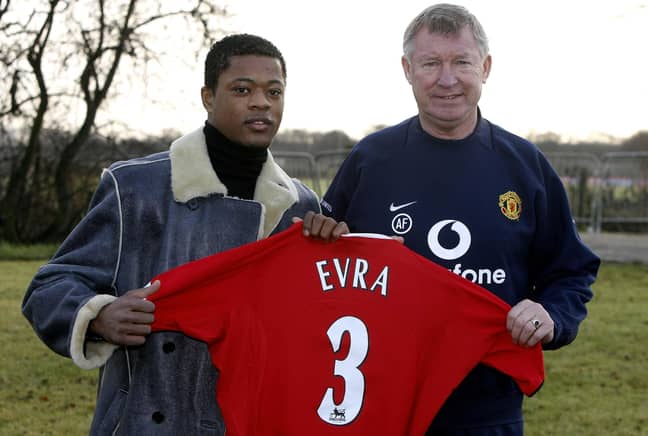 Evra signing for Manchester United. Image: PA Images