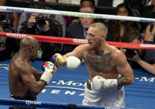 McGregor and Mayweather during their fight. Image: PA Images