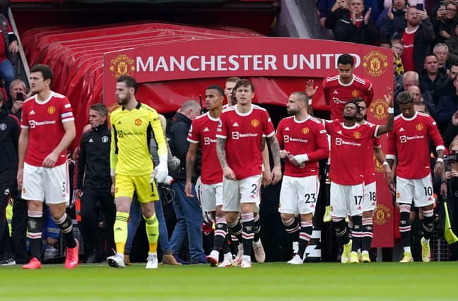 PA: Manchester United's players walk out of the tunnel.