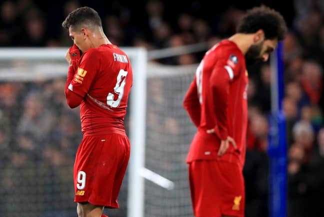 Firmino and Salah after the loss to Chelsea. Image: PA Images